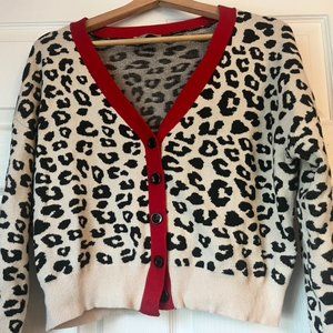 Boutique rockabilly Brooklyn designer Tiffany Ann -leopard print crop cardigan